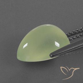 4.35 карата, натуральный Pale Pear Green  пренит, Форма груши, Полупрозрачный