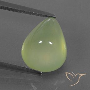 4.73ct Натуральный Pale Pear Green  пренит, Форма груши, Полупрозрачный