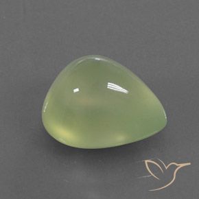 4.73 карата, натуральный Pale Pear Green  пренит, Форма груши, Полупрозрачный