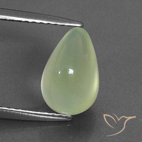 3.02ct Натуральный Yellow Green  пренит, Форма груши, Полупрозрачный