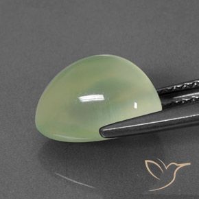 3.02 карата, натуральный Yellow Green  пренит, Форма груши, Полупрозрачный