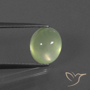 3.21ct Натуральный Lime Green  пренит, Овал, Полупрозрачный