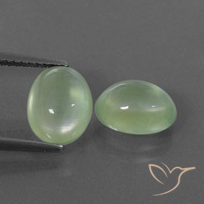 4.83ctw Натуральный Light Yellow Green  пренит, Овал, Полупрозрачный