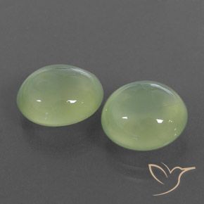 6.96 карата, натуральный Medium Green  пренит, Овал, Полупрозрачный