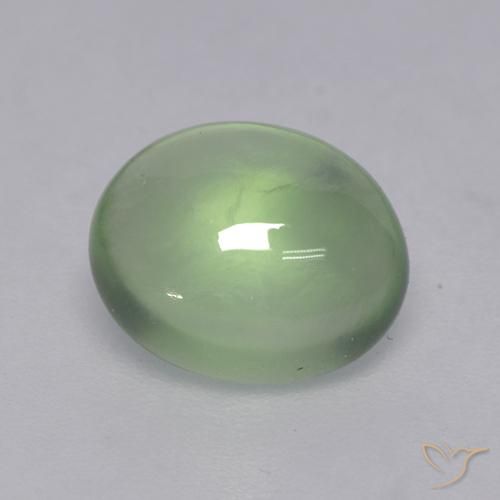 1.73 карата, натуральный Very Light Green  пренит, Овал, Прозрачный