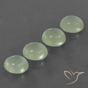 8.93ctw Натуральный Pale Pear Green  пренит, Овал, Полупрозрачный