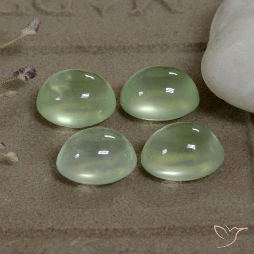 7.69ctw Натуральный Yellow Green  пренит, Овал, Прозрачный