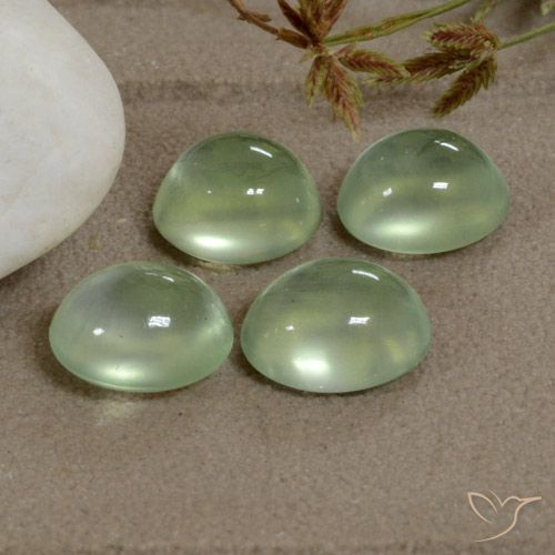 5.20ctw Натуральный Very Light Green  пренит, Овал, Прозрачный
