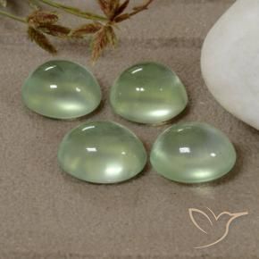 5.20 карата, натуральный Very Light Green  пренит, Овал, Прозрачный