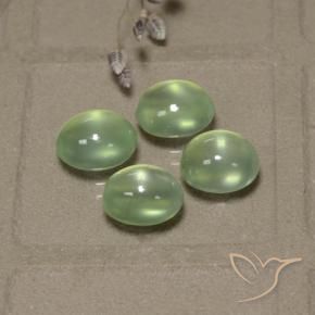 8.03 карата, натуральный Very Light Green  пренит, Овал, Полупрозрачный