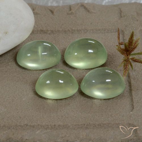 8.18ctw Натуральный Pale Pear Green  пренит, Овал, Прозрачный