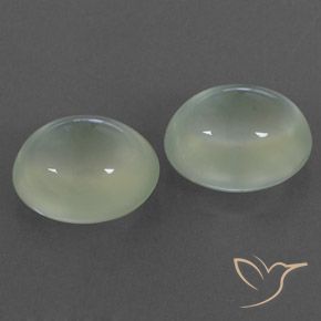 6.21 карата, натуральный Light Green  пренит, Овал, Полупрозрачный
