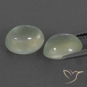 6.21 карата, натуральный Light Green  пренит, Овал, Полупрозрачный