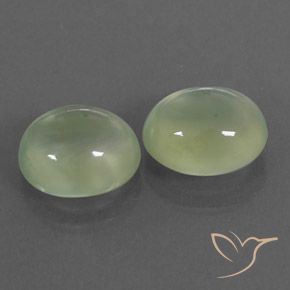 5.10 карата, натуральный Pale Pear Green  пренит, Овал, Полупрозрачный