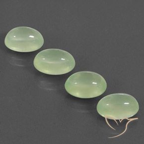 9.02ctw Натуральный Pale Pear Green  пренит, Овал, Полупрозрачный