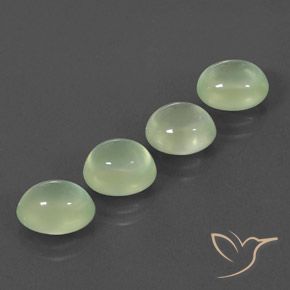 8.70 карата, натуральный Yellow Green  пренит, Овал, Полупрозрачный