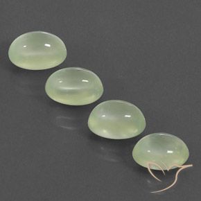 6.39ctw Натуральный Pale Pear Green  пренит, Овал, Полупрозрачный