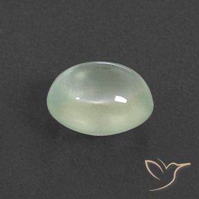 2.92 карата, натуральный Light Yellowish Green  пренит, Овал, Полупрозрачный