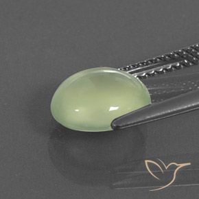 2.40 карата, натуральный Pale Pear Green  пренит, Овал, Полупрозрачный