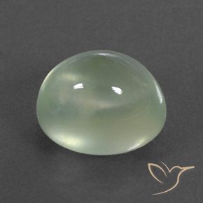 4.09 карата, натуральный Very Light Green  пренит, Овал, Полупрозрачный