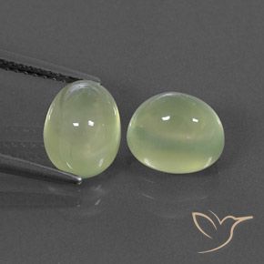5.57ctw Натуральный Light Green  пренит, Овал, Полупрозрачный