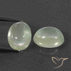 6.09ctw Натуральный Olive Green  пренит, Овал, Прозрачный