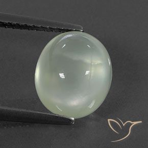 3.38ct Натуральный Olive Green  пренит, Овал, Полупрозрачный