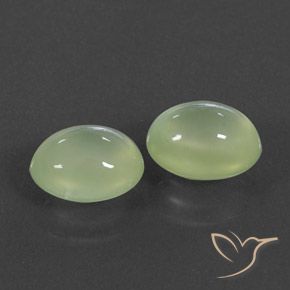5.16 карата, натуральный Pale Pear Green  пренит, Овал, Полупрозрачный
