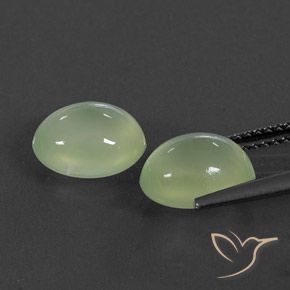 5.16 карата, натуральный Pale Pear Green  пренит, Овал, Полупрозрачный