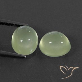 5.48ctw Натуральный Yellow Green  пренит, Овал, Полупрозрачный