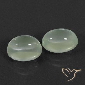 4.75 карата, натуральный Light Green  пренит, Овал, Полупрозрачный