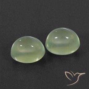 5.41 карата, натуральный Yellow Green  пренит, Овал, Полупрозрачный