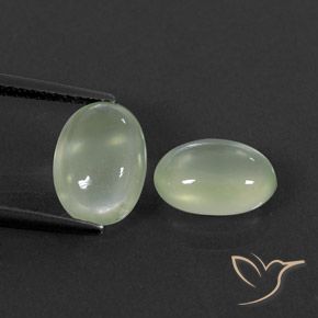 3.52ctw Натуральный Pale Green  пренит, Овал, Полупрозрачный