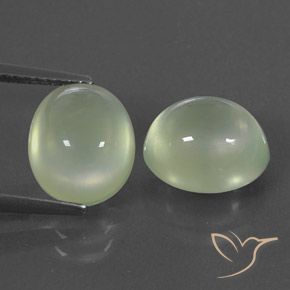 7.78ctw Натуральный Light Green  пренит, Овал, Полупрозрачный