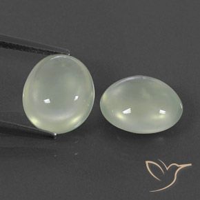 5.53ctw Натуральный Olive Green  пренит, Овал, Полупрозрачный