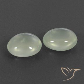 5.53 карата, натуральный Olive Green  пренит, Овал, Полупрозрачный