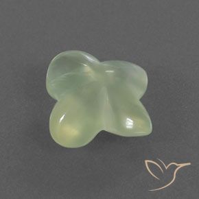 3.40 карата, натуральный Pale Green  пренит, Огранка Цветок, Полупрозрачный