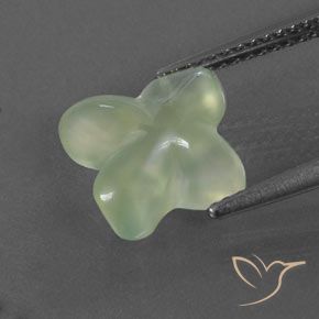 3.40 карата, натуральный Pale Green  пренит, Огранка Цветок, Полупрозрачный
