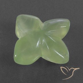 9.49 карата, натуральный Yellow Green  пренит, Огранка Цветок, Полупрозрачный