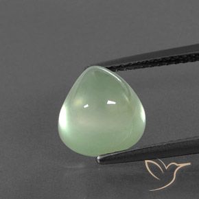 4.29ct Натуральный Светло-грушевый зеленый пренит, Форма груши, Прозрачный