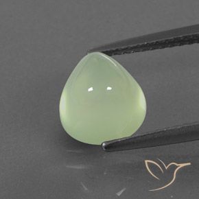 3.14ct Натуральный Светло-зеленый пренит, Форма груши, Полупрозрачный