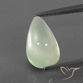 3.36ct Натуральный Бледно-грушевый зеленый пренит, Форма груши, Прозрачный