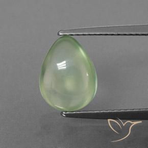 2.50ct Натуральный Бледно-салатовый пренит, Форма груши, Прозрачный