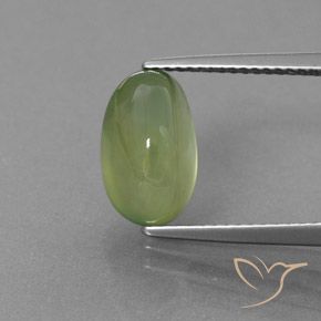 4.55ct Натуральный Лаймово-зеленый пренит, Овал, Прозрачный