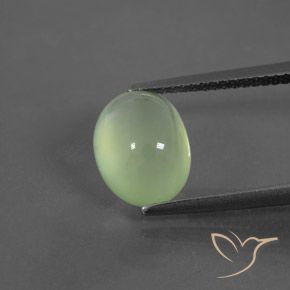 4.00ct Натуральный Желто-зеленый пренит, Овал, Прозрачный