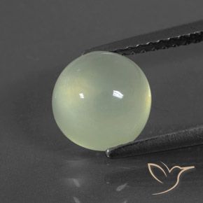 2.37ct Натуральный Бледно-грушевый зеленый пренит, Круглый, Прозрачный