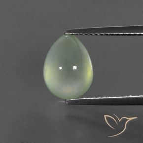 3.28ct Натуральный Светло-зеленый пренит, Форма груши, Прозрачный