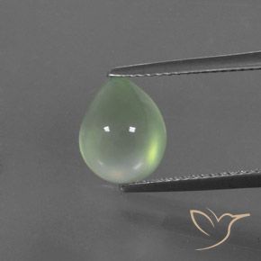 3.35ct Натуральный Светло-желтый зеленый пренит, Форма груши, Прозрачный