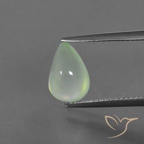 2.80ct Натуральный Бледно-желтовато-зеленый пренит, Форма груши, Прозрачный