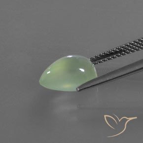 2.80 карата, натуральный Бледно-желтовато-зеленый пренит, Форма груши, Прозрачный